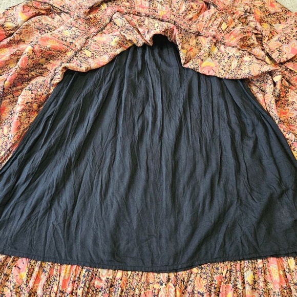 New FREE PEOPLE floral Getaway tiered maxi dress SZ SMALL - Picture 4 of 10